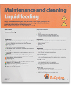 Wartungstafel GB: Flüssigfütterung